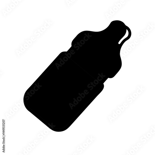 baby bottle silhouette on transparent background for web and graphic design