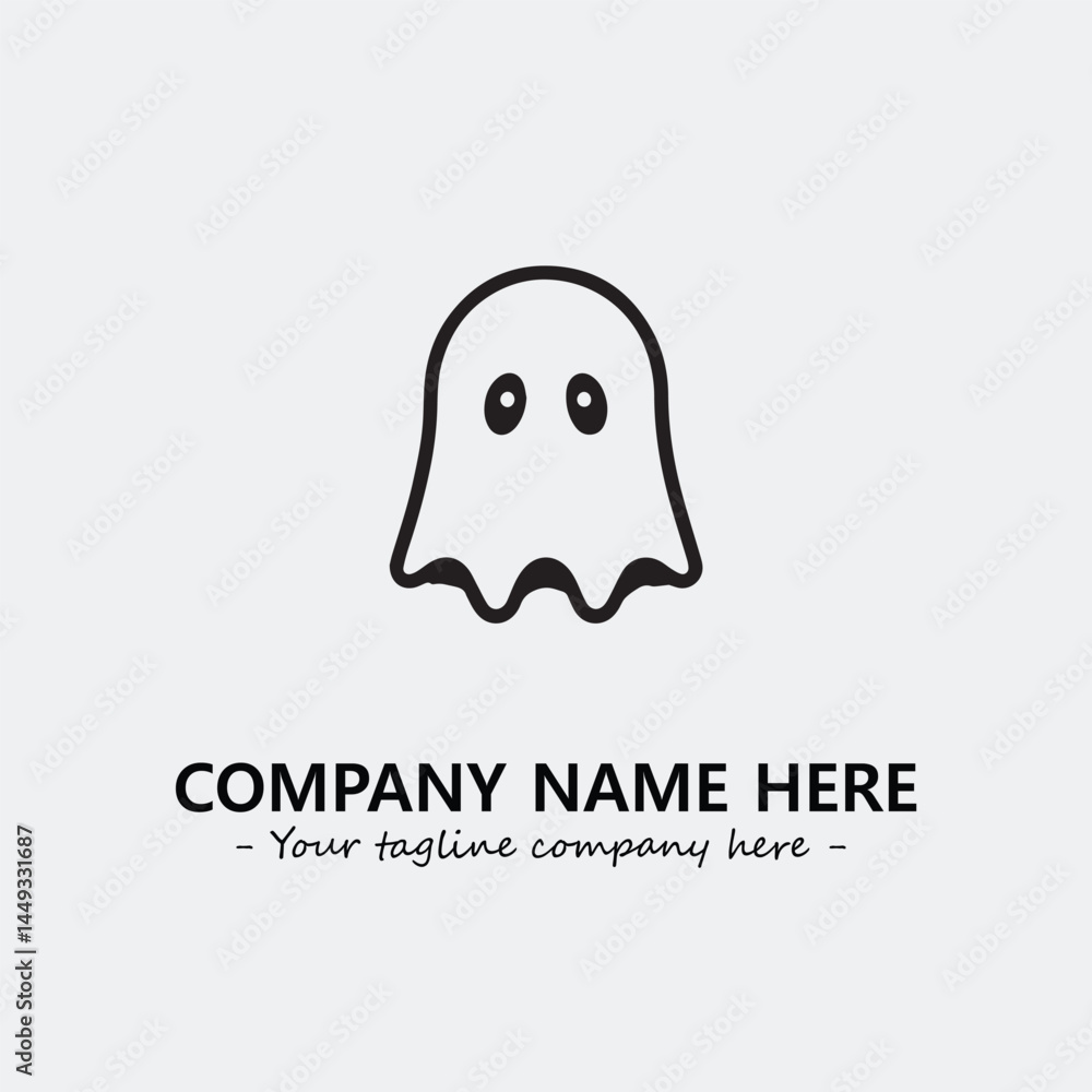 Ghost face icon illustration black and white vector image Ghost face icon illustration black and white vector image