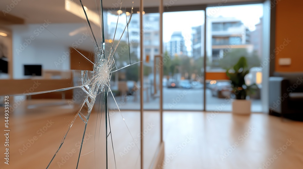 Clear tape holding pieces of a shattered mirror together