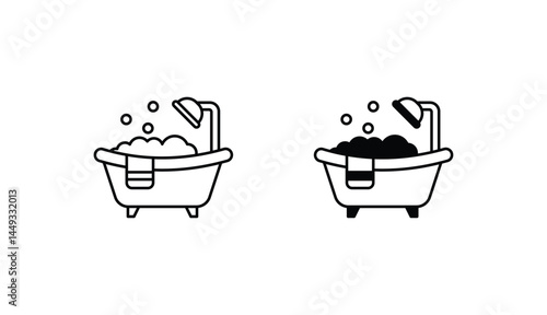 Bathtub icon design with white background stock illustration