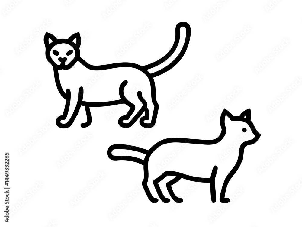 cat two poses on transparent background for web and graphic design cat two poses on transparent background for web and graphic design