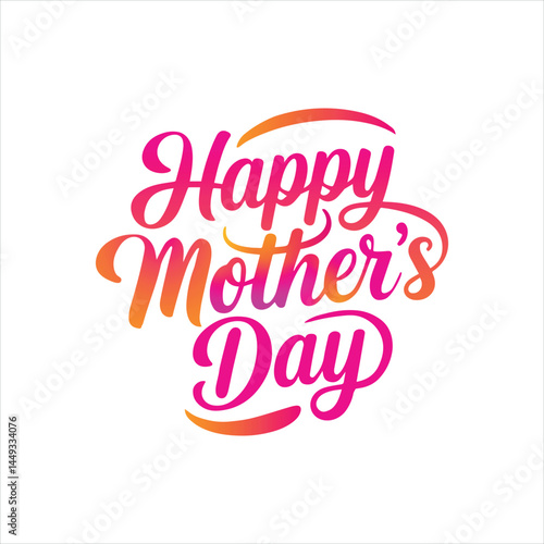 Mothers day typography with gradient vector illustration