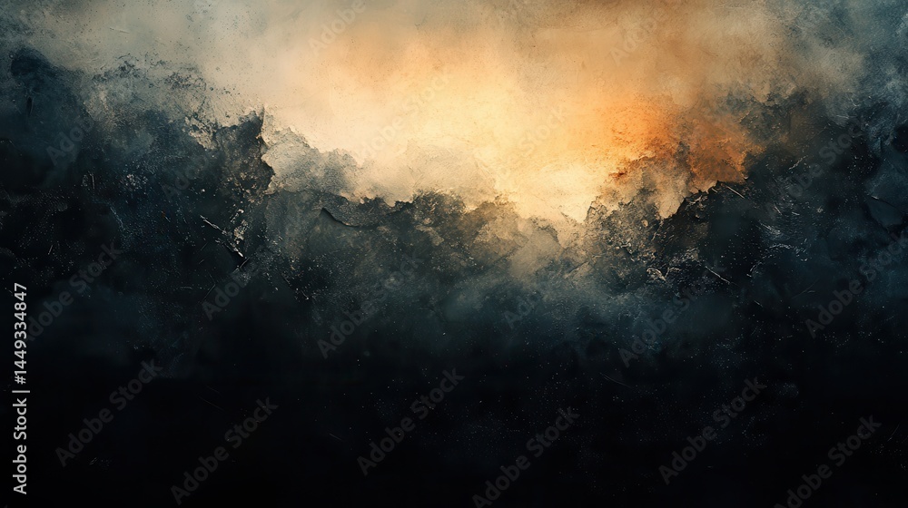 Abstract landscape with dramatic lighting and textured clouds Abstract landscape with dramatic lighting and textured clouds