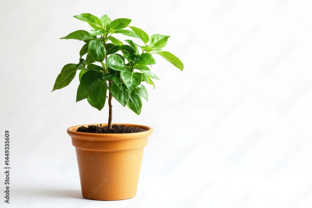 Potted plant on a white surface Potted plant on a white surface