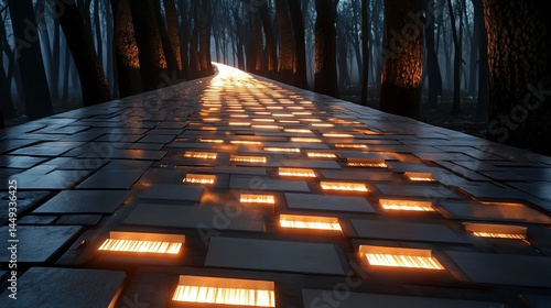 Obraz na płótnie Tape forming shimmering pathways on an enchanted map w salonie