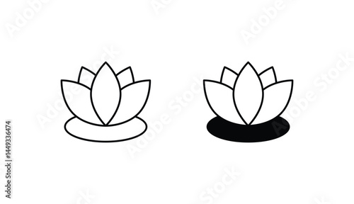 Lotus Flower icon design with white background stock illustration