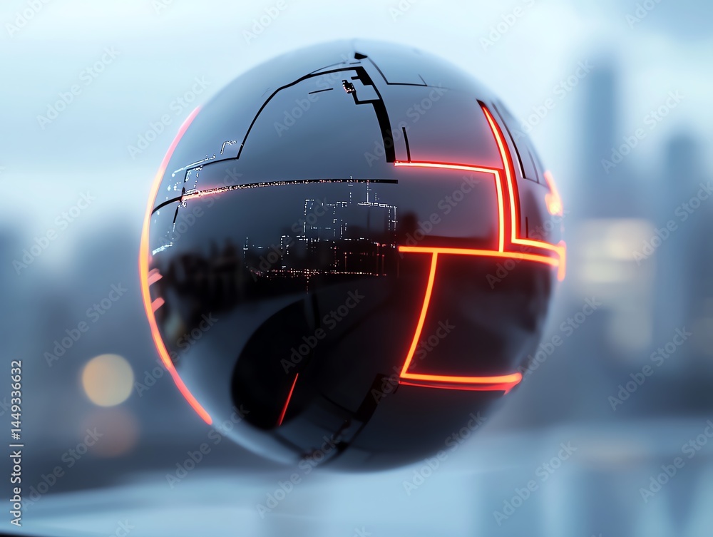 Tape glowing faintly as it seals cracks on a floating cybernetic orb