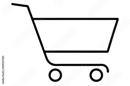 Simple black and white shopping cart icon