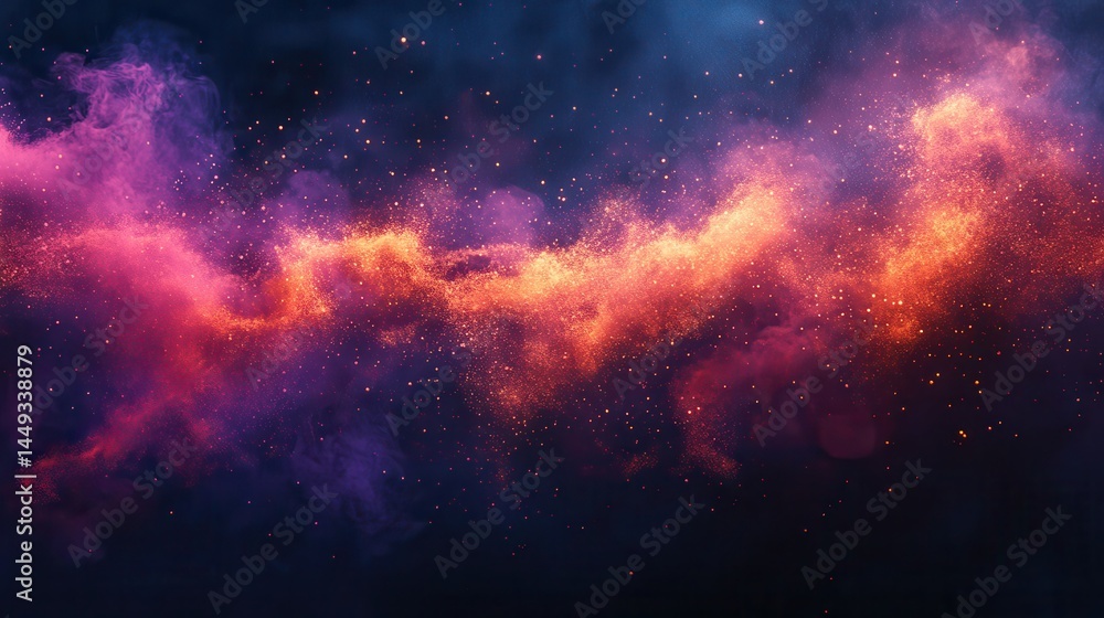 Fototapeta premium Abstract nebula of vibrant hues and swirling cosmic dust