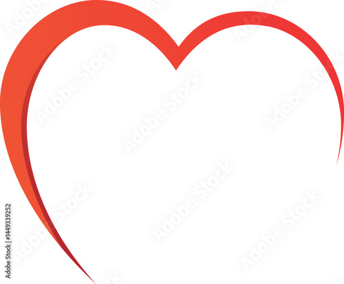 Half heart design. Red love valentine card background.