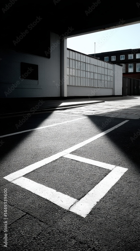 Obraz premium A chalk outline on the ground, shrouded in shadows, evoking a sense of mystery and the passage of time during a late evening.