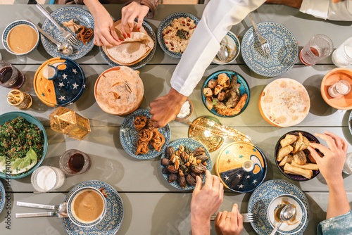 Traditional Iftar Food Setup for Ramadan