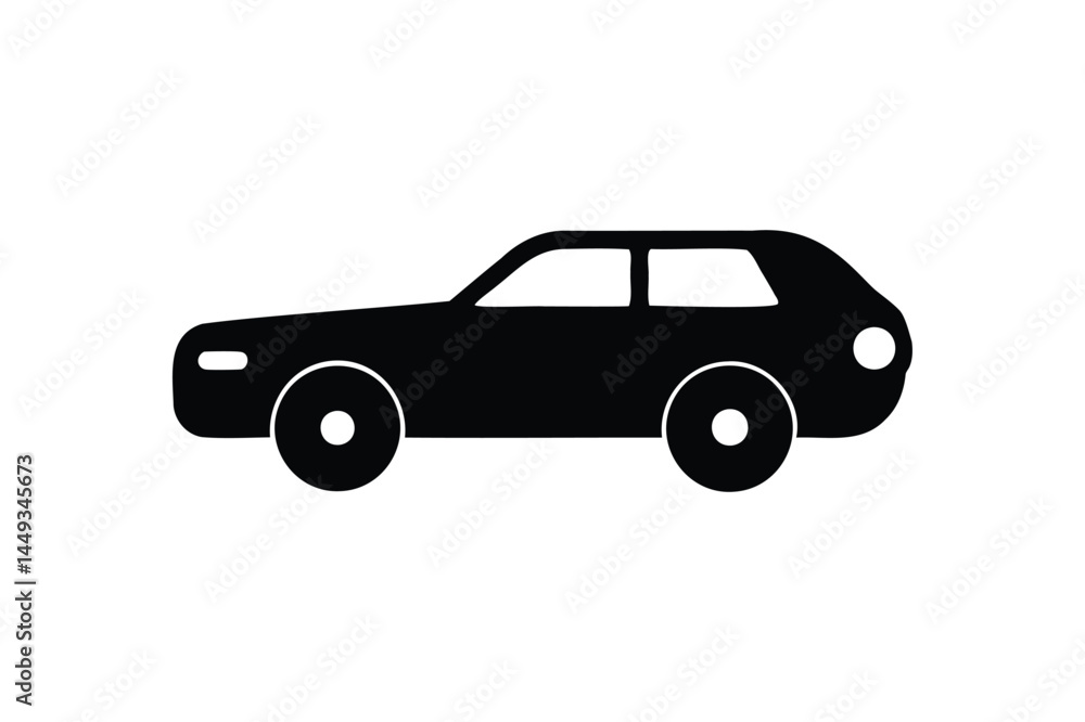Fototapeta premium automobile icon silhouette vector on a white background