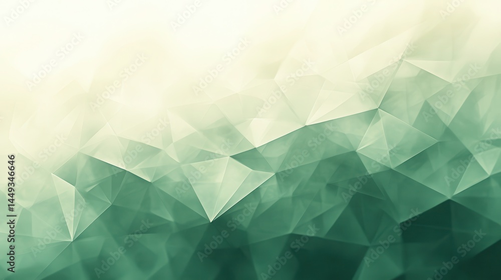 Obraz premium Abstract polygon shapes in shades of green and cream