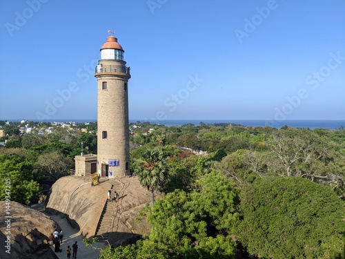 Mahabalipuram Lighthouse is located in Tamil Nadu, Indiaa and that has been radiantly illuminating the Bay of Bengal since 1904.