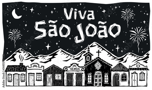 Εκτύπωση καμβά Poster for VIVA S?O JO?O, a typical Brazilian festival of Saint John