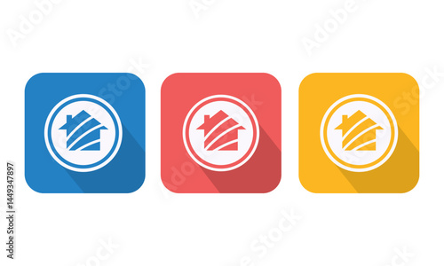 Home and Property Logo Variants – Flat Real Estate Symbols