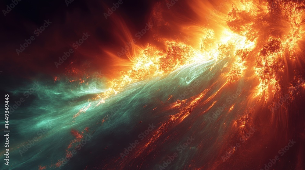 A vibrant display of fiery and ethereal energy.