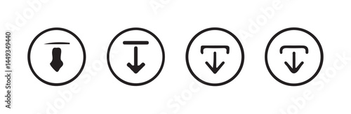 Download and upload icon. Files download and upload icons symbol in line and flat style on white background.Software download icon . Web icon set . Icons collection. Vector illustration eps 10.