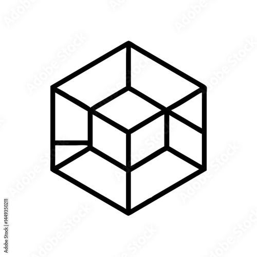 geometric cube structure complexity on transparent background for web and graphic design