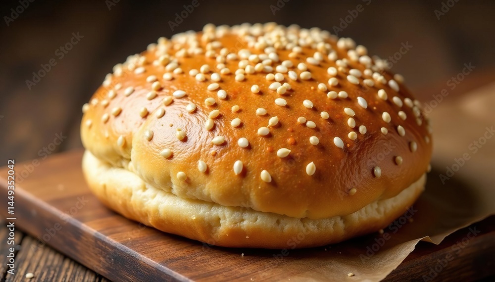 Golden brown sesame seed bun, perfectly baked , breakfast, simple, sesame Golden brown sesame seed bun, perfectly baked , breakfast, simple, sesame
