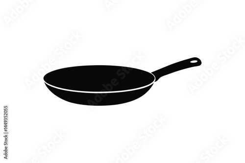 Wok cooking pan silhouette vector