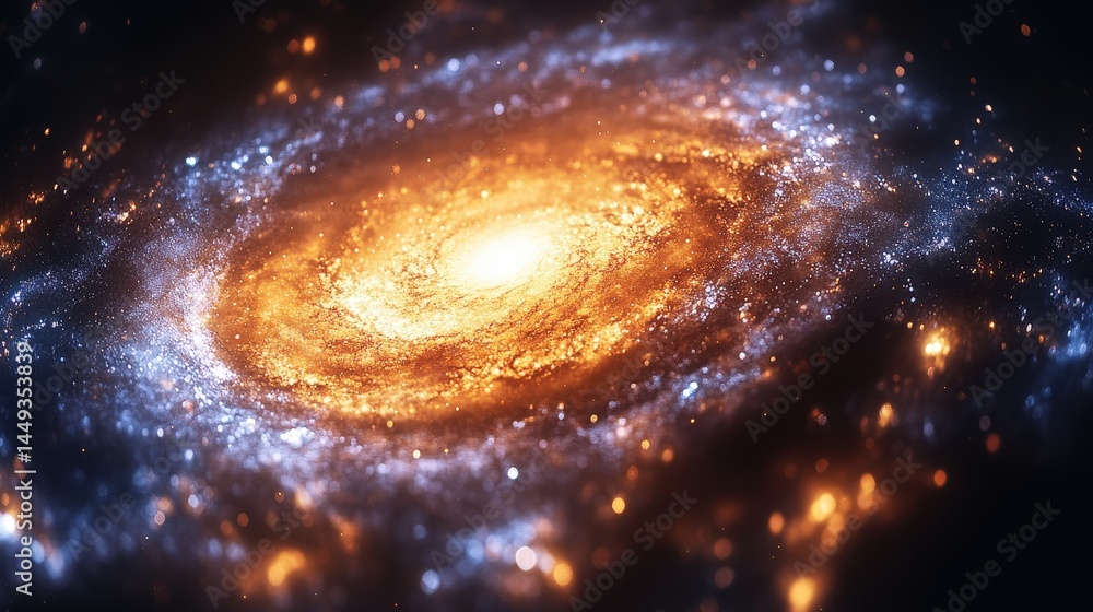 A spiral galaxy's vibrant celestial display.