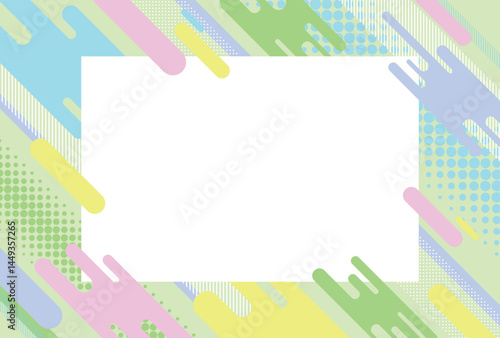 背景素材 緑 青 水色  幾何学的な模様 パステル カラフル タイトル フレーム バックグラウンド