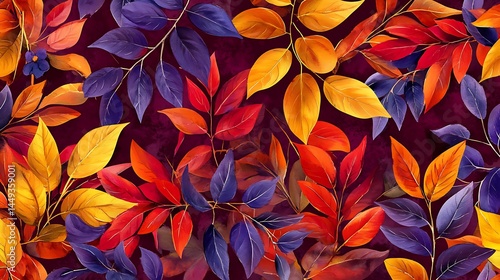 Wallpaper Mural colorful autumn leaves background Torontodigital.ca