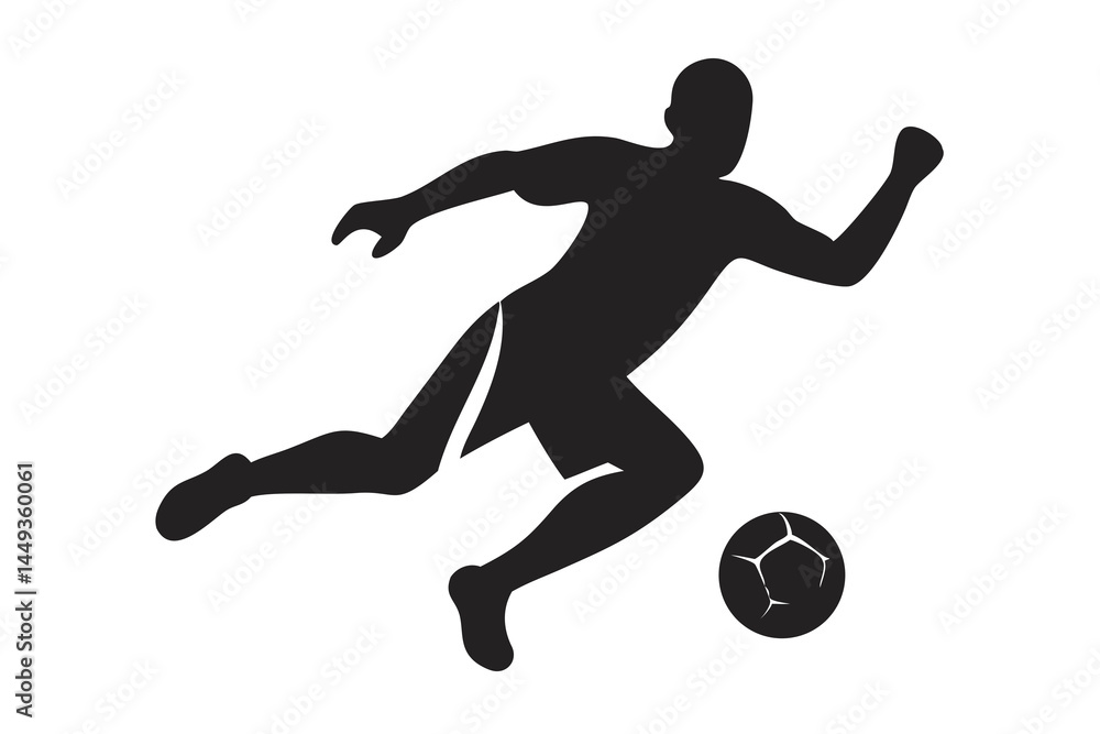 Obraz premium Powerful Soccer Silhouette Print for Motivational Wall Art