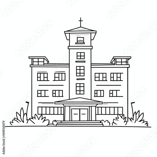 Outline of a Police Station Building  