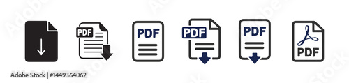 Pdf file download icon. PDF file download symbols. Format for texts, images, vector images, videos, interactive forms. vector illustration eps 10.