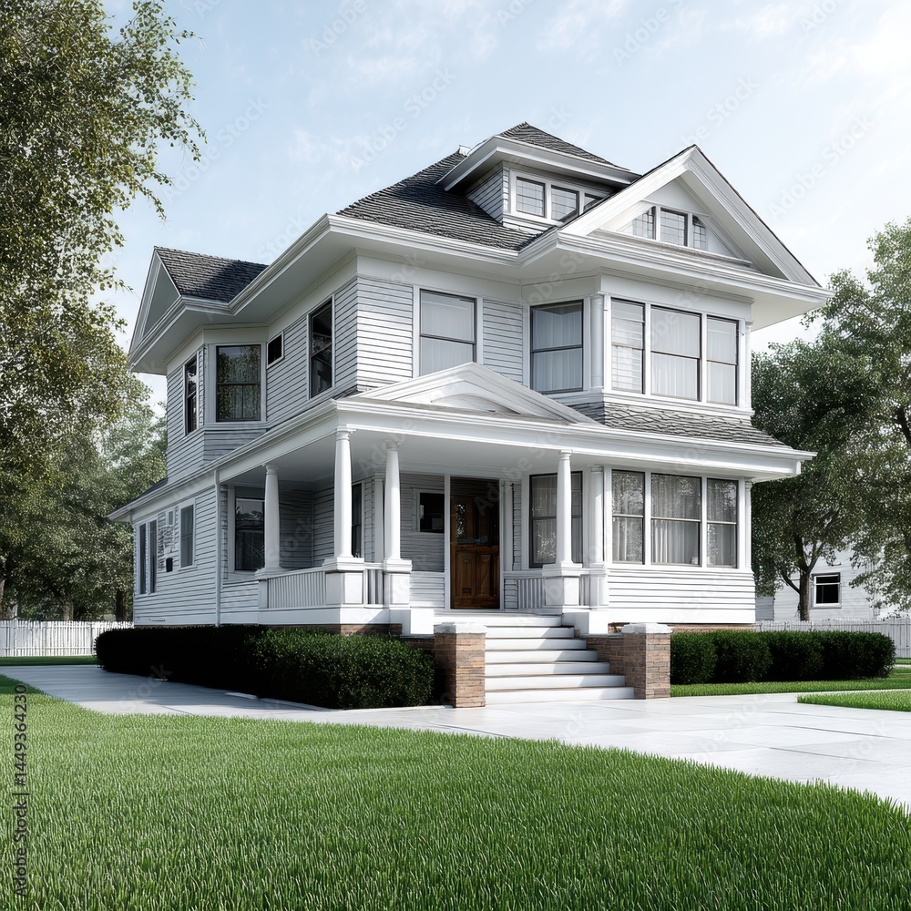 Victorian home, extensive lawn, perfectly manicured, vibrant green grass, classic architecture - British opulent rural