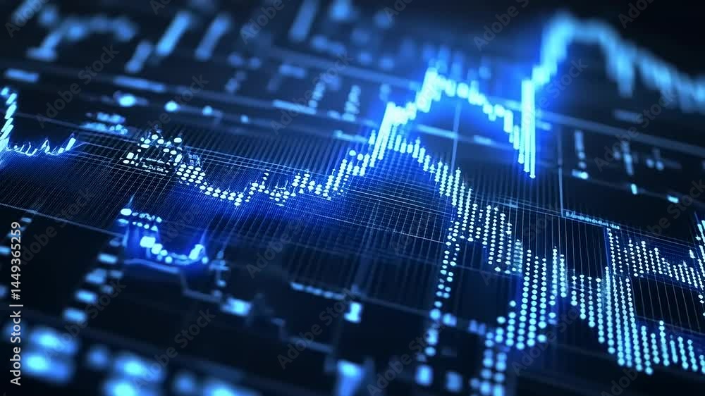Abstract Blue Financial Stock Market Data Graph Chart Displaying Investment Information with Statistical Analysis Technology Background Abstract Blue Financial Stock Market Data Graph Chart Displaying Investment Information with Statistical Analysis Technology Background