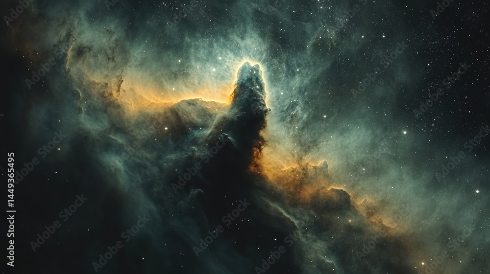 Stunning celestial nebula, vibrant colors, deep space.
