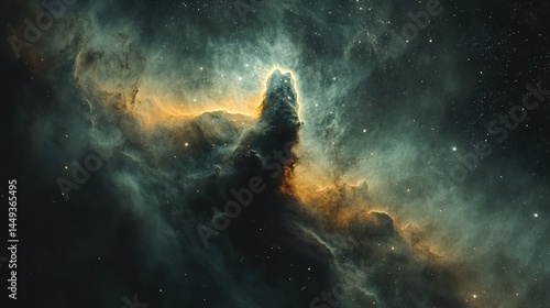 Obraz na płótnie Stunning celestial nebula, vibrant colors, deep space. w salonie