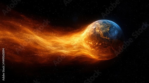 Obraz na płótnie Fiery destruction of the planet in space. w salonie