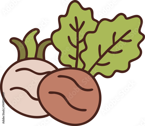 Beet Greens Vegetable Vector Illustration on White Background

