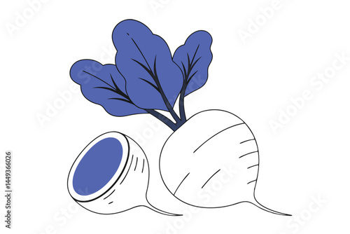 Beet Greens Vegetable Vector Illustration on White Background

