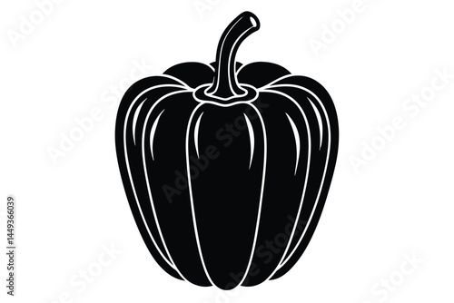 Bell Pepper Vegetable Vector Illustration on White Background

