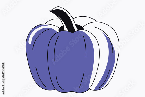 Bell Pepper Vegetable Vector Illustration on White Background

