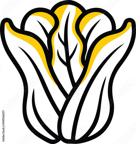 Bok Choy Vegetable Vector Illustration on White Background

