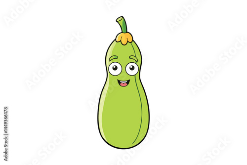 Bottle Gourd Vegetable Vector Illustration on White Background

