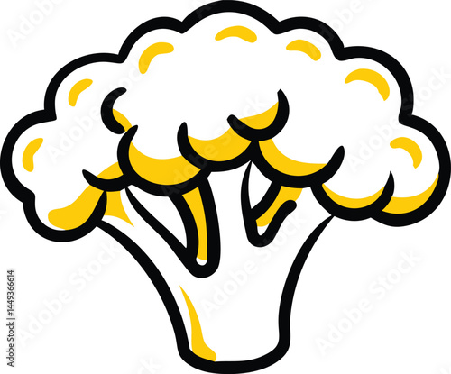 Broccoli Vegetable Vector Illustration on White Background

