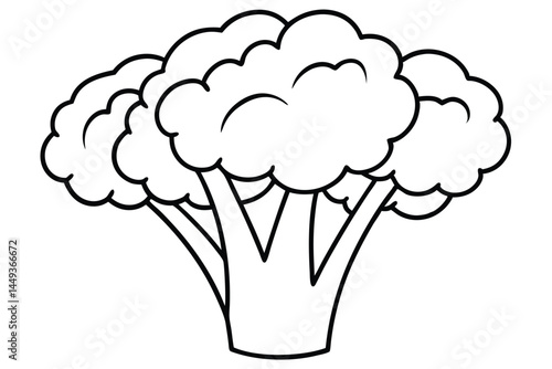 Broccoli Vegetable Vector Illustration on White Background

