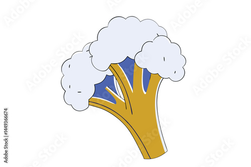 Broccoli Vegetable Vector Illustration on White Background


