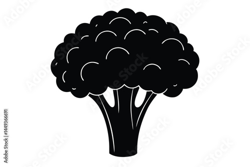 Broccoli Vegetable Vector Illustration on White Background

