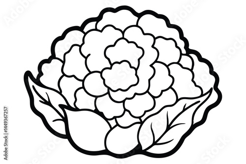 Cauliflower Vegetable Vector Illustration on White Background


