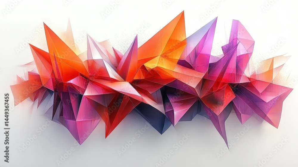 Abstract geometric shapes in vibrant colors.
