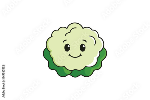 Cauliflower Vegetable Vector Illustration on White Background

